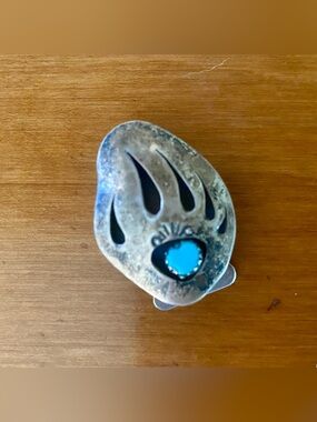 Vintage Native American Sterling Silver Bolo Tie Slide